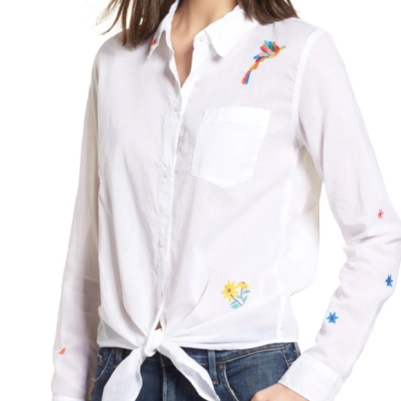 Sundry Tie Front Shirt - Picture 1 of 5